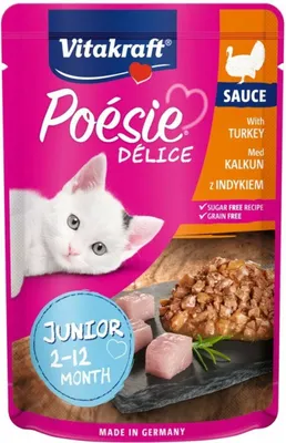 Produktbild von VITAKRAFT POESIE DELICE JUNIOR Truthahn - Nassfutter für Katzen - 85 g