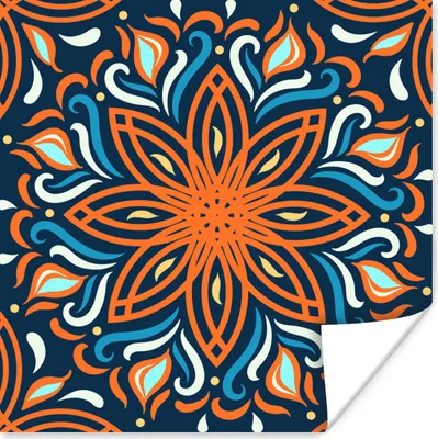 Produktbild von MuchoWow® Poster Blume - Blätter - Orange 100x100 cm - Babyzimmer