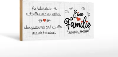 Produktbild von Holzschild  Familie Wir haben nicht alles aber, 27x10 cm, Holzschilder Spruch Glück Weisheit