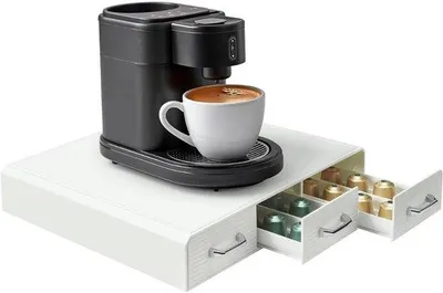 Produktbild von Famanu Kaffeekapselhalter für bis zu 48 Kaffeekapseln - Kompatibel mit Standardkapseln - Weiß