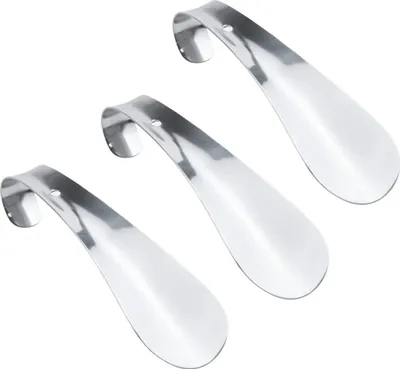 Obrázek produktu pro sada 3 malých nerezových škrabek na boty | 16cm škrabka na boty | kovová škrabka na boty | robustní design | kovová škrabka na boty s perforací pro zavěšení