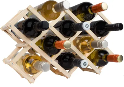 Produktbild von QUVIO Weinregal - Weinregal Holz - Weinregal liegend - Weinregal - 8 Flaschen - klappbar
