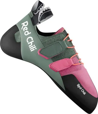 A single climbing shoe is displayed against a white background.