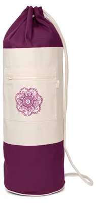 Produktbild von yogabox Yogatasche SURYA Bag 2 farbig für Schurwollmatten - aubergine / natur 75 x 25 x 25 cm