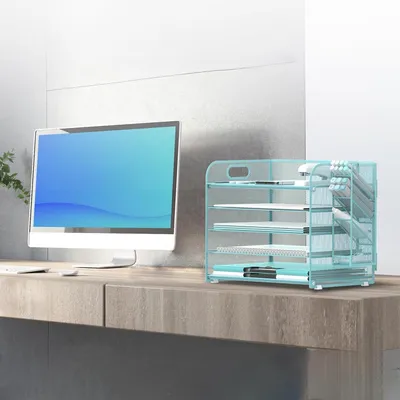 Produktbild von Büro-Organizer mit 5 Etagen - Blau - Papierorganizer