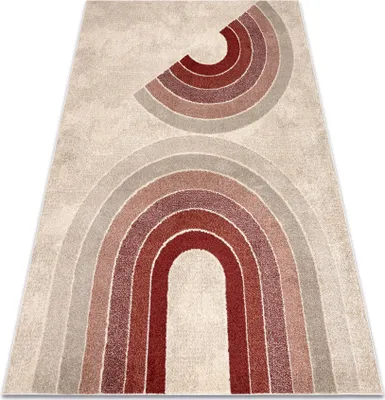Produktbild von Teppich FUSION 0807 creme / rotwein - Geometrisch, modern, abstrakt rot 80x150 cm