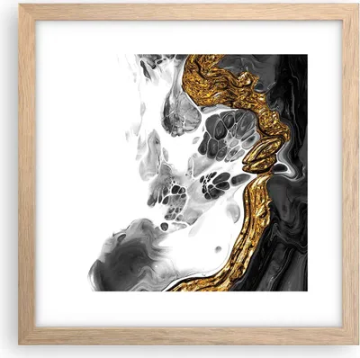 Produktbild von Gerahmtes Poster - Rahmen in heller Eiche - Abstraktion verschüttet Kontrast - 30x30 cm - Wand Bild - Wanddeko - Wandbilder - Kunstposter - Wandposter - Bilderrahmen - Bilder - P2NAC30x30-4498