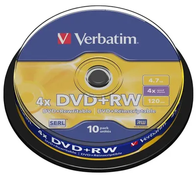 Zdjęcie produktu dla Verbatim DVD+RW Matt Silver, pudełko na ciasto