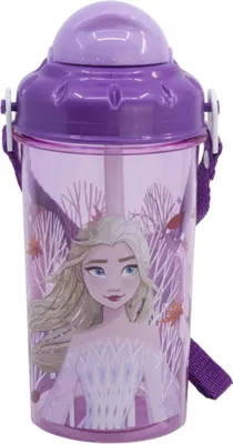 Image de Gourde Disney Frozen pour enfants 465ml avec paille et sangle de transport