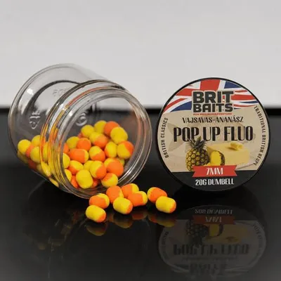 Immagine prodotto di BritBaits, boilies fluorescenti al gusto vaniglia-ananas, diametro 7 mm