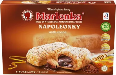 Obrázek produktu pro Marlenka Napoleonki sušenky z listového těsta s kakaovým krémem 300 g