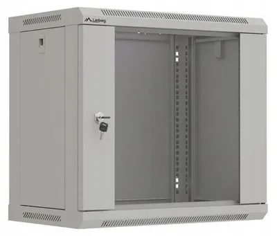 Image de Armoire rack murale Lanberg 19" 9U 600 x 600, porte perforée grise - Boîtier