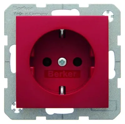 Produktbild von Berker Steckdose SCHUKO S.1, rot, glänzend, 1 Stk.