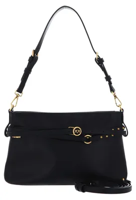 Image de PINKO sac à épaule sac à épaule bandoulière Belt Bag Mini Vitello Morbido Black - Antique Gold noir