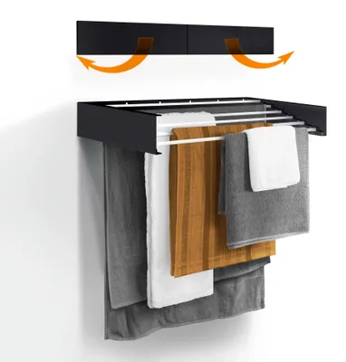 Wäschetrockner Wandmontage 100 cm grau klappbar platzsparend