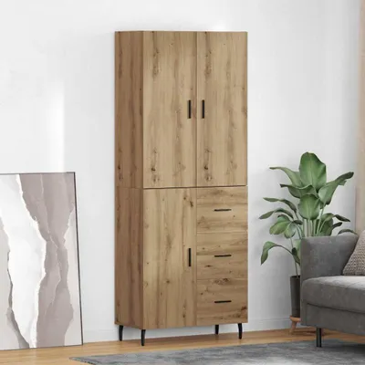 Obrázok produktu pre vidaXL Vysoká doska so zásuvkami 2 ks Artisan dub materiál na báze dreva