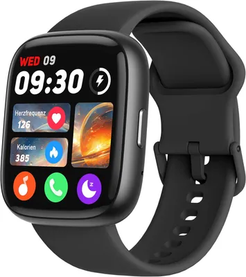 Produktbild von LODIMEKE Smartwatch mit Alexa 1.83 Zoll Fitnessuhr 100+ Sportmodi Herzfrequenz SpO2 Schlaftracking Anruf und Benachrichtigungsfunktion