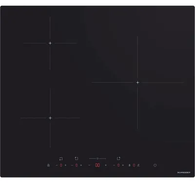 Imagen del producto de SCHNEIDER SCTI630N1S: Placa de inducción de 3 zonas, color , con control táctil, función booster, 9 niveles de potencia, función de mantenimiento en caliente y temporizador hasta 99 minutos
