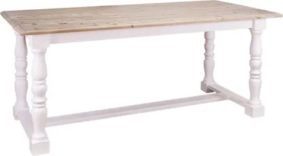 Produktbild von Casa Padrino Landhausstil Esstisch Naturfarben / Weiß 180 x 90 x H. 78 cm - Landhausstil Esszimmermöbel
