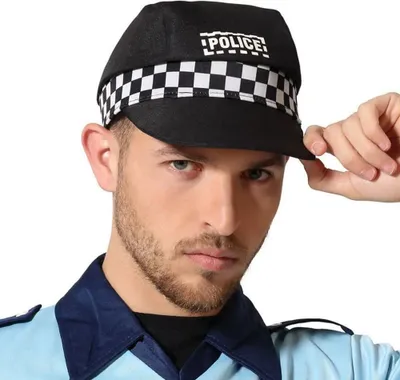 Produktbild von Atosa Polizei-kappe Schwarz  Schwarz One Size
