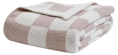 Zdjęcie produktu dla Miękki, pluszowy koc z mikrofibry, idealny na sofę i do łóżka - kolor kremowy, wymiary 50 x 60 cali