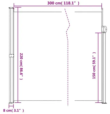 Produktbild von vidaXL Seitenmarkise Ausziehbar Schwarz 220x300 cm