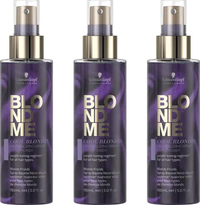 Produktbild von BlondMe Cool Blondes Neutralizing Spray Conditioner 3x150 ml