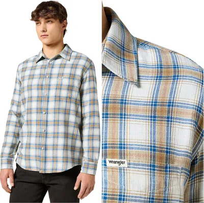 Immagine prodotto di Wrangler camicia uomo 1 punto indaco bianco 112357227 W5K8018067