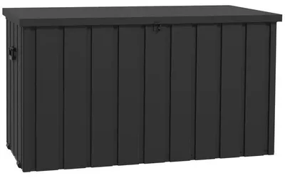 Produktbild von Garten Aufbewahrungsbox 450 l - Metall Kissenbox - Gasdruckfeder Deckel - Rollen und Griff - 125,5 x 61,5 x 70 cm