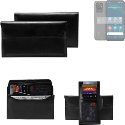 Produktbild von K-S-Trade Handy Hülle kompatibel mit Doro 8100 Schutz Hülle Tasche Schutz Case Handytasche Kunstleder schwarz, 1x