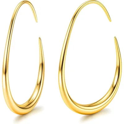 Produktbild von Creolen Edelstahl Damen 18K Gold/Weißgold/Roségold Oval Hypoallergen 25-40mm