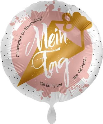 Produktbild von Rosa Einschulung Folienballon Mein Tag 43cm