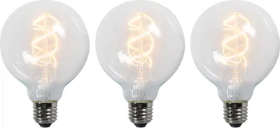 Produktbild von LUEDD Set mit 3 E27-LED-Glühfadenlampen G95 klar 5W 400 lm 2200K