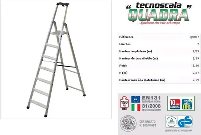 Image de Facal escabeau QUADRA S300 aluminium 7 marches