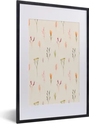Produktbild von MuchoWow® MuchoWow® Gerahmtes Poster Blumen - Pastell - Farben 40x60 cm - Poster mit zchwarzem Bilderrahmen - Poster in Rahmen