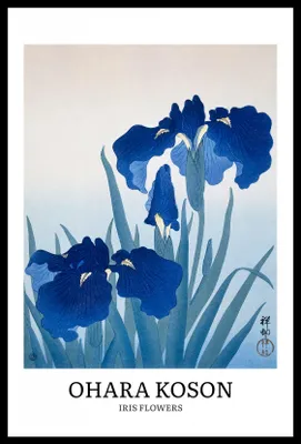 Image de Affiche 40 x 60 cm, motif fleurs d'iris, Koson Vintage, pour le salon