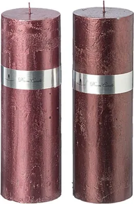 Produktbild von Boltze Gruppe Kerze Metallic rot sortiert 30 cm