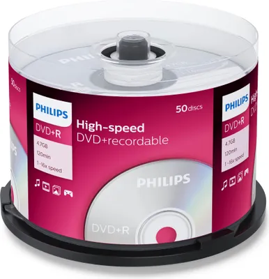 Image de Philips DR4S6B50F - 50 x DVD+R - 4.7 GB (120 Min.) 16x - Spindel