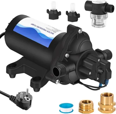 Zdjęcie produktu dla Pompa membranowa do wody - pompa elektryczna - 220 V - 15 litrów/minutę (4,0 galonów/minutę) - 50 PSI - wysokociśnieniowa - samossąca - automatyczna
