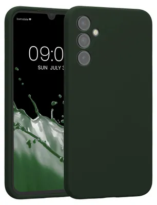 Produktbild von kwmobile Hülle kompatibel mit Samsung Galaxy A34 5G - Hülle Silikon gummiert - Handyhülle - Handy Case in Dunkelgrün matt