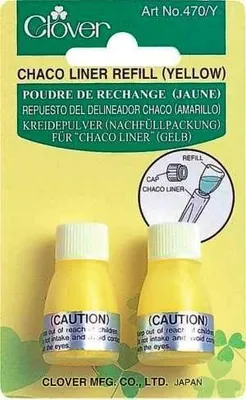 Produktbild von Clover Kreidepulver für Kreiderädchen Chaco Liner in verschiedenen Farben : Gelb