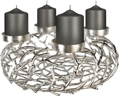 Produktbild von GILDE Kerzenständer Adventsleuchter Twigs antik-silber H. 20 cm,15800