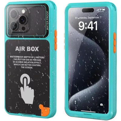 Obrázek produktu pro ShellBox - AirBox Waterproof IP68 vodotěsné pouzdro pro iPhone 12 / 12 Pro / 13 / 13 Pro / 14 / 14 Pro / 15 / 15 Pro / 16 (6,1") – modré