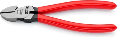 Obrázok produktu pre KNIPEX diagonálne štiepacie kliešte 160 mm, 70 01 160 SB kliešte čierne atramentované, leštená hlava, rukoväte potiahnuté plastom, ostrie mäkký drôt 4,0 Ø mm, stredne tvrdý drôt 2,8 Ø mm, tvrdý drôt 2,0 Ø mm, dĺžka 160 mm, čistá hmotnosť 171 g (70 01 160 SB)