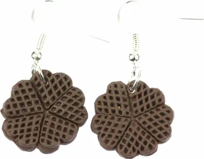 Produktbild von Waffel Ohrringe Schokowaffel Miniblings Hänger Schokoladenwaffeln Herzwaffel br