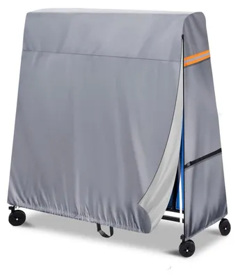 Zdjęcie produktu dla Wodoodporna osłona na stół do ping-ponga, wykonana z tkaniny Oxford 300D, kolor: szary, wymiary: 165x70x185 cm