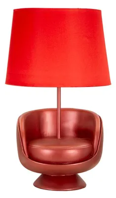 Immagine prodotto di Mauro Ferretti Lampada da Comodino Midcentury Rossa, Ø26x43 cm