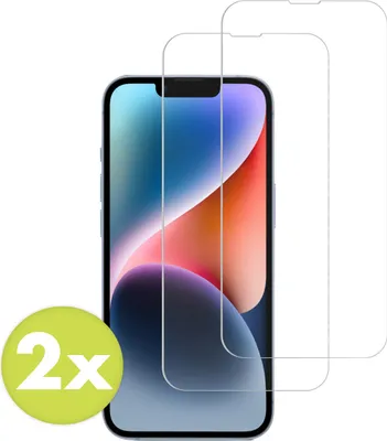 Immagine prodotto di proteggi schermo per iPhone 13, iPhone 13 Pro, iPhone 14, iPhone 16e: Pellicola protettiva in vetro Accezz 2 pack - Trasparente