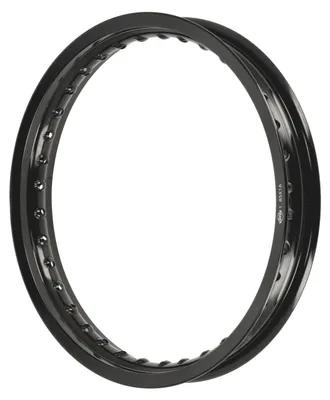 Zdjęcie produktu dla Obrecz ze stopu 1,85 x 16 - 36 otworów, anodowana i polerowana, czarna - dla MZ ES175, ES250, ES300