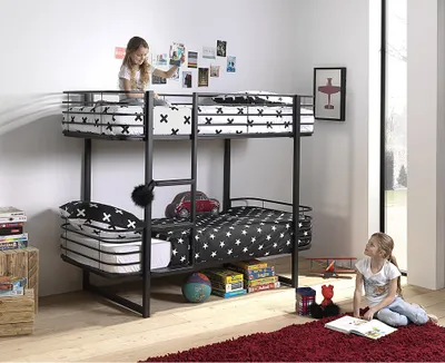 Produktbild von Kinder- Etagenbett Metall OSAKA-12 schwarz - B/H/T: 205/166/99cm